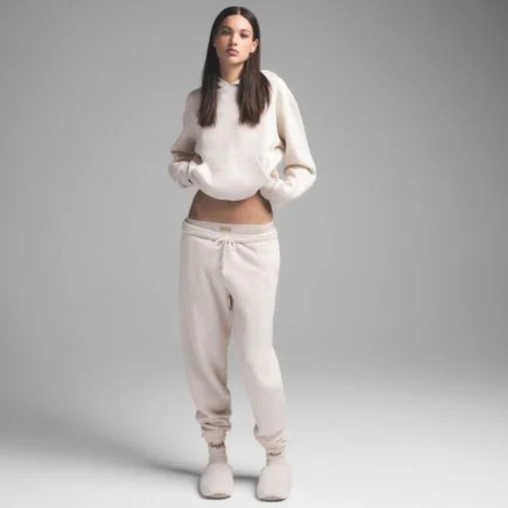 Skims Cotton hoodie and joggers set Heather Oatmeal